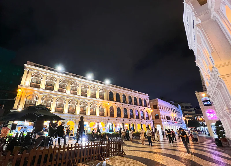 Gathering at Dusk in Senado Square